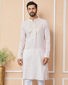 men embellished regular fit kurta