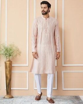 men embellished regular fit kurta