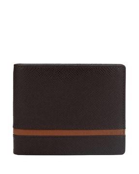 men embossed logo bi-fold wallet