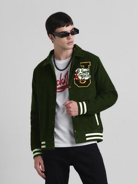 men embroidered casual jacket