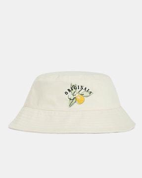 men embroidered cotton bucket hat