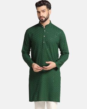 men embroidered regular fit kurta