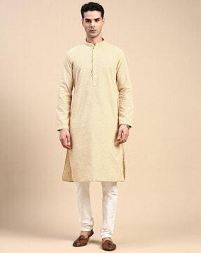 men embroidered regular fit kurta