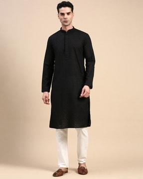 men embroidered regular fit kurta