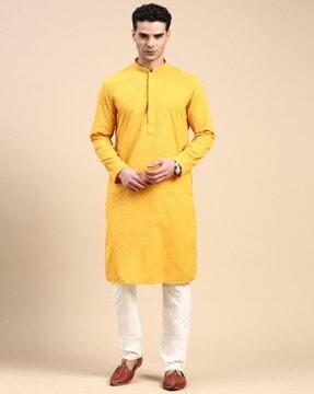 men embroidered regular fit kurta