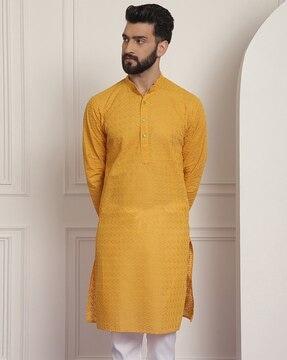 men embroidered regular fit kurta