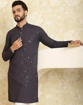 men embroidered regular fit kurta