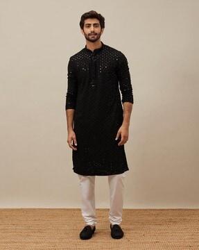 men embroidered regular fit kurta