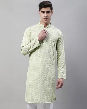 men embroidered regular fit kurta