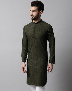 men embroidered regular fit kurta