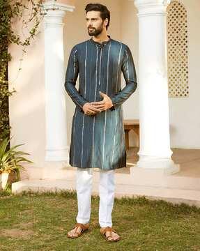 men embroidered regular fit kurta