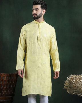 men embroidered regular fit kurta