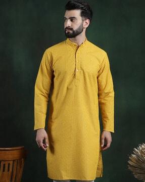 men embroidered regular fit kurta