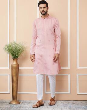 men embroidered regular fit kurta