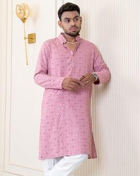 men embroidered regular fit kurta