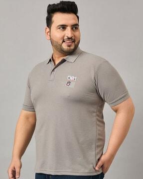 men embroidered regular fit polo t-shirt