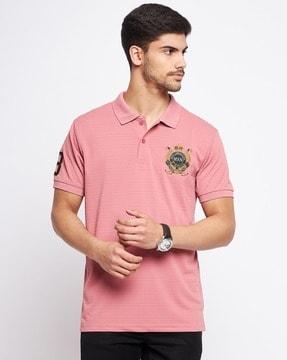 men embroidered regular fit polo t-shirt