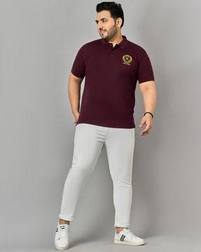 men embroidered regular fit polo t-shirt