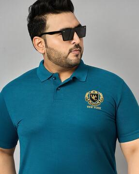 men embroidered regular fit polo t-shirt