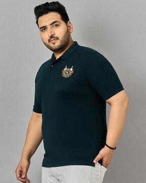 men embroidered regular fit polo t-shirt