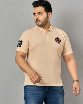 men embroidered regular fit polo t-shirt