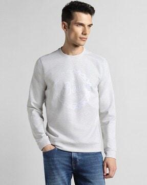 men embroidered regular fit sweatshirt