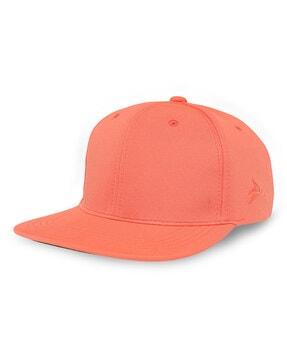 men embroidered snapback cap with stitched detail