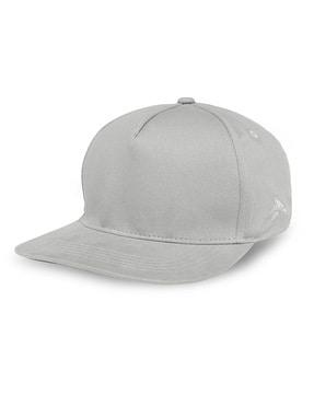 men embroidered snapback cap with stitched detail