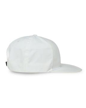 men embroidered snapback cap with stitched detail