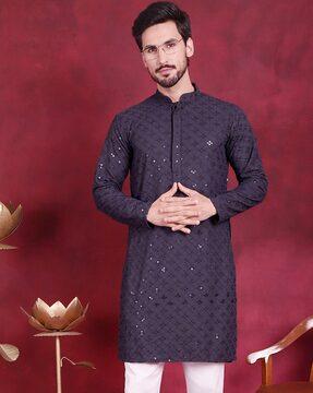 men embroidery long kurta