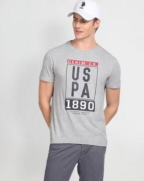 men extra slim fit brand print crew-neck t-shirt