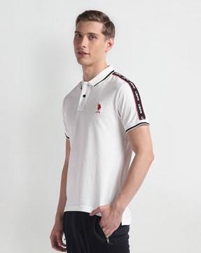 men extra slim fit polo t-shirt with brand tape
