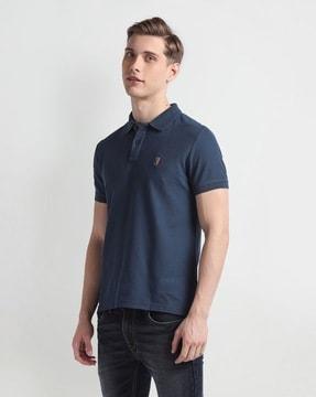 men extra slim fit polo t-shirt with logo embroidery