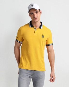 men extra slim fit polo t-shirt with logo embroidery