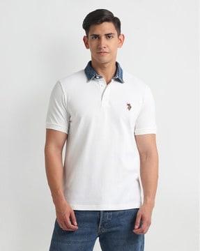 men extra slim fit polo t-shirt with logo embroidery