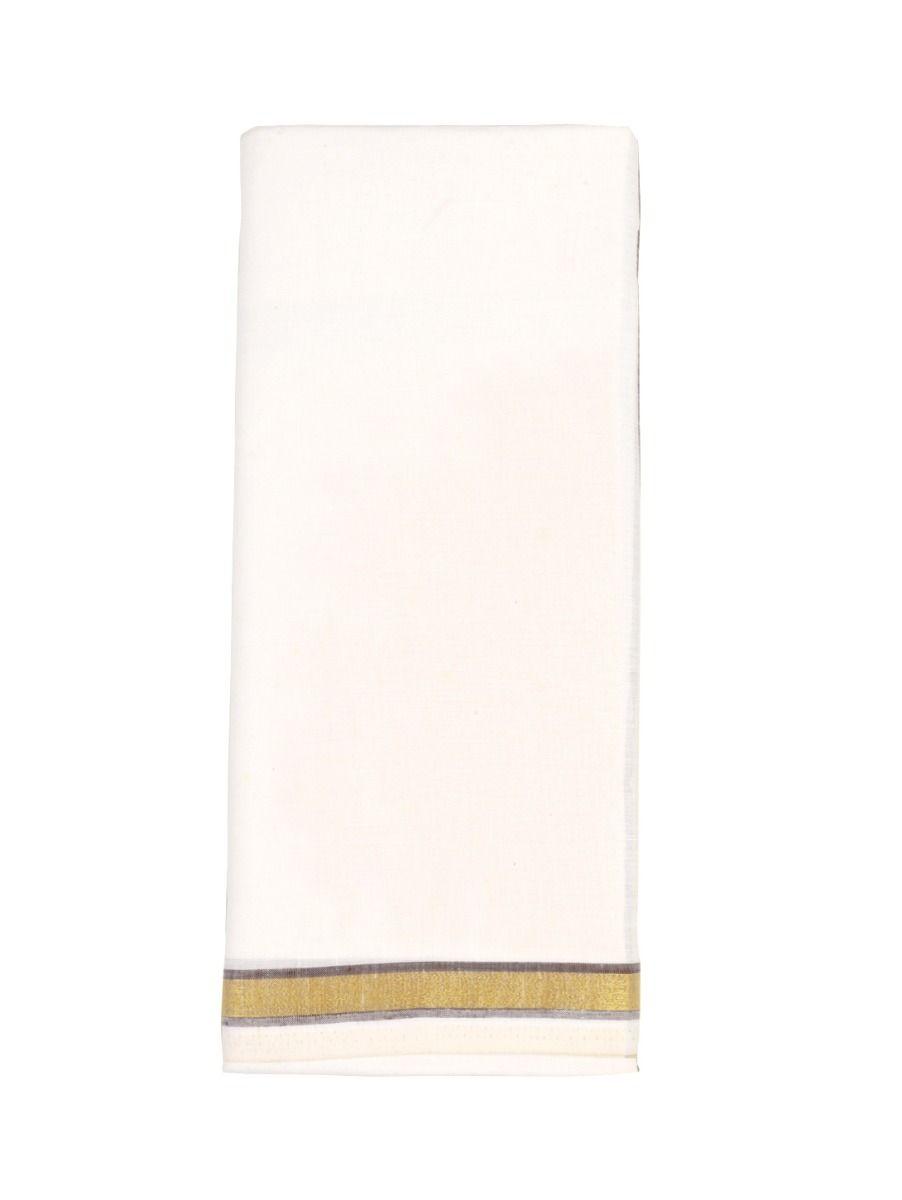 men fancy border linen dhoti - pbd4720093