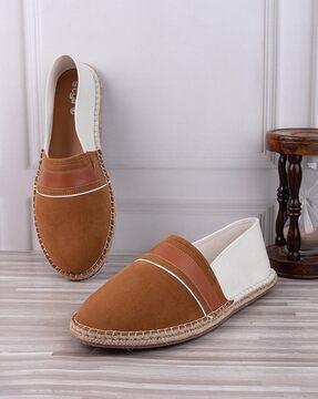 men faux suede contrast color espadrilles