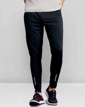 men fitted track pants with contrast tiping