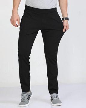 men fitted track pants with elasticated waist