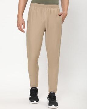 men fitted track pants with elasticated waist