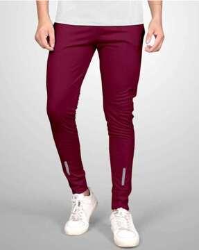 men fitted track pants with elasticated waist