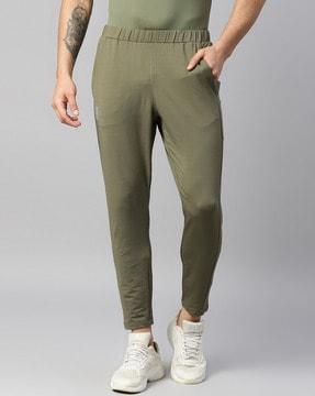 men fitted track pants with insert pockets