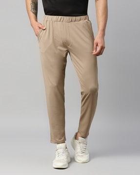 men fitted track pants with insert pockets