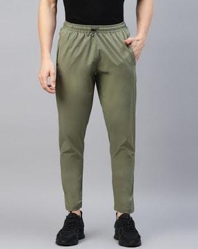 men fitted track pants with insert pockets