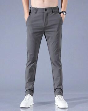 men fitted track pants with insert pockets