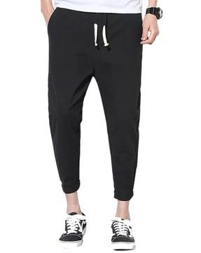 men fitted track pants with slip pockets