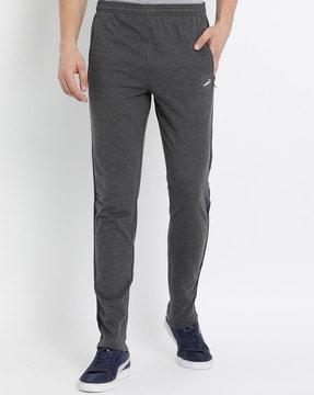 men fitted track pants with zip pockets