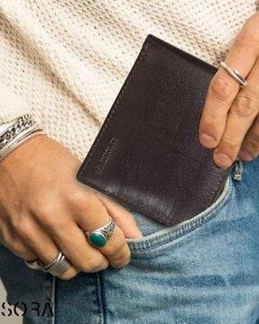 men flap-over bi-fold wallet