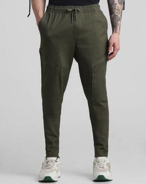 men flat-front 6-pockets slim fit cargo pants