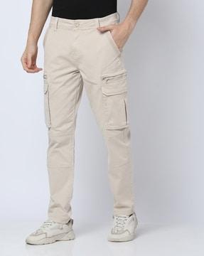 men flat-front cargo pants